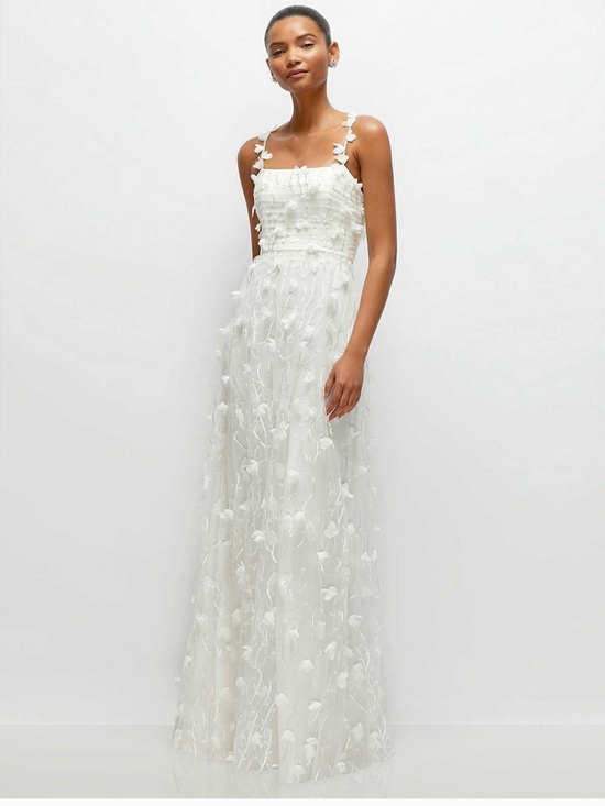 Dessy Collection Dresses & Skirts - Dessy White Floral Appliqué Maxi Dress- NWT